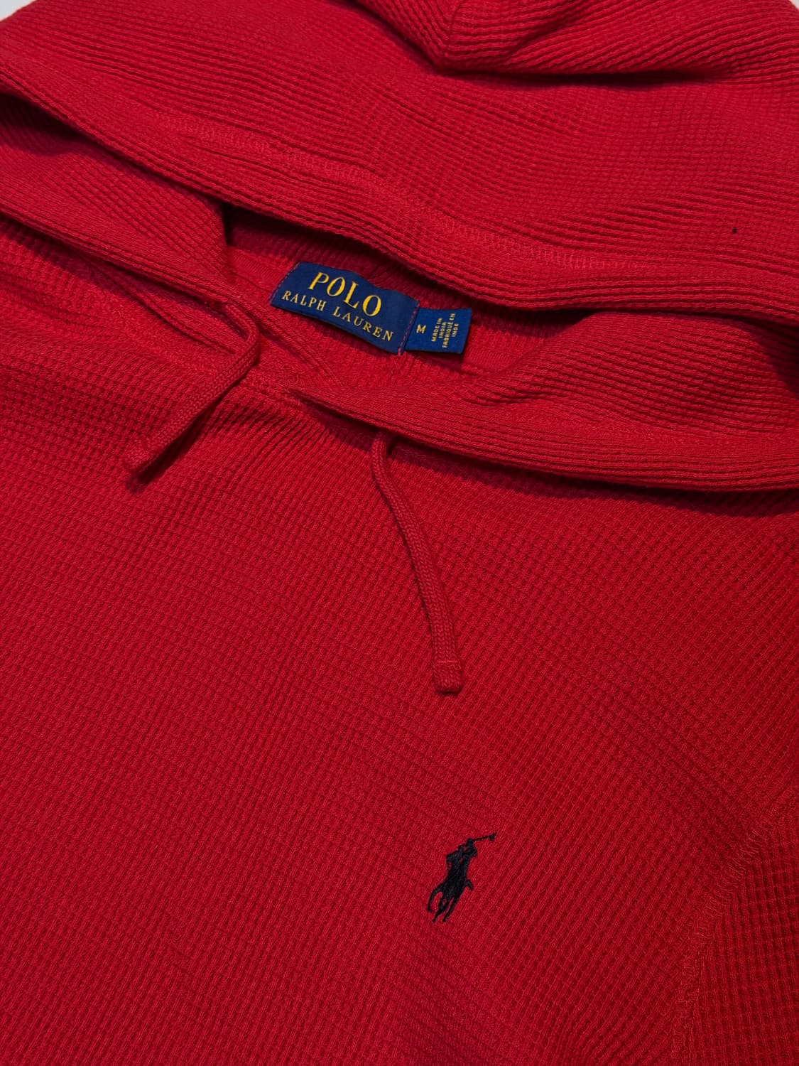 폴로 랄프로린 와플 써멀 롱슬리브 후드티 레드 상품이미지2