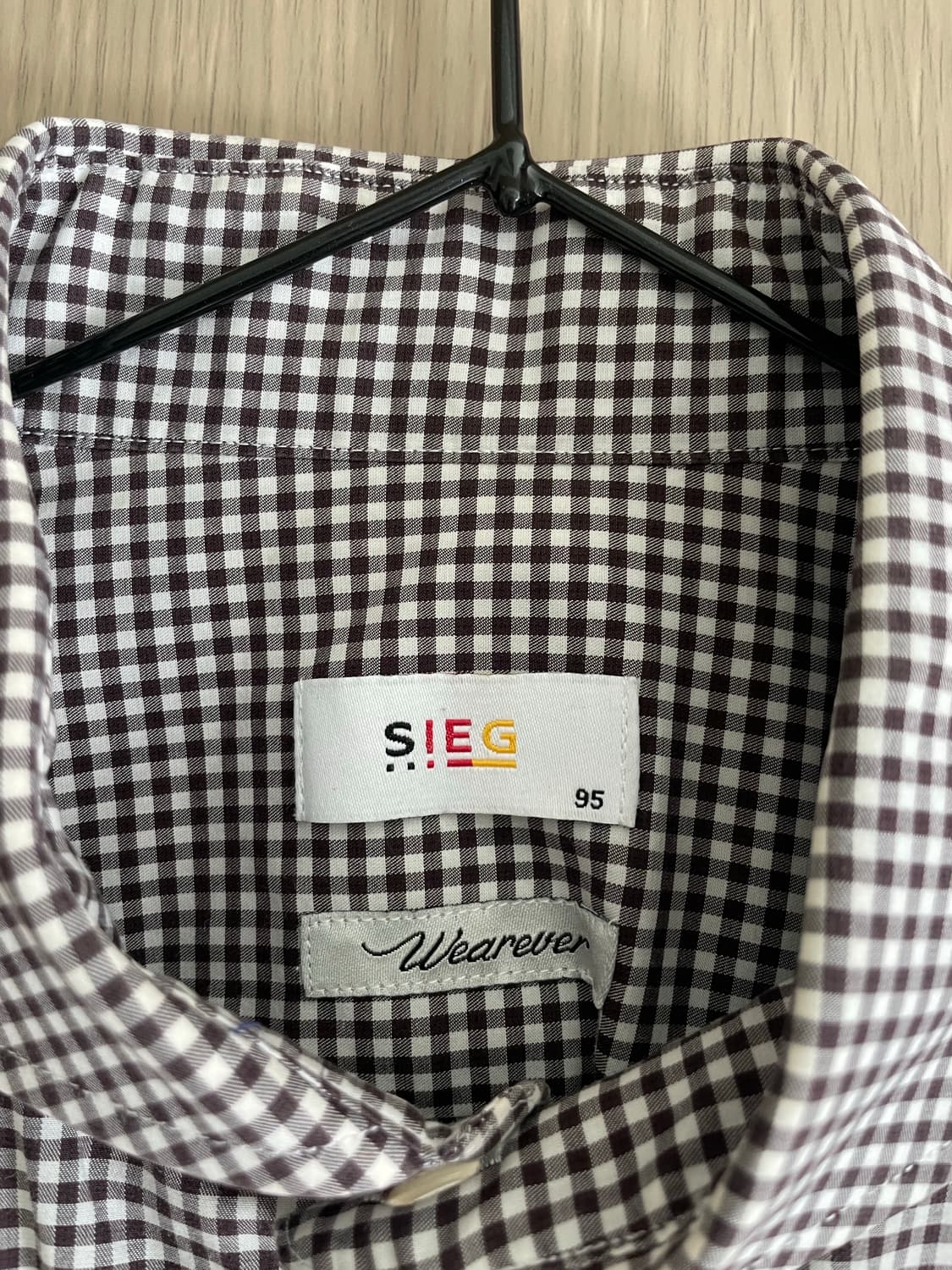 SIEG 브라운 깅엄체크 모리걸 너디 셔츠 상품이미지2