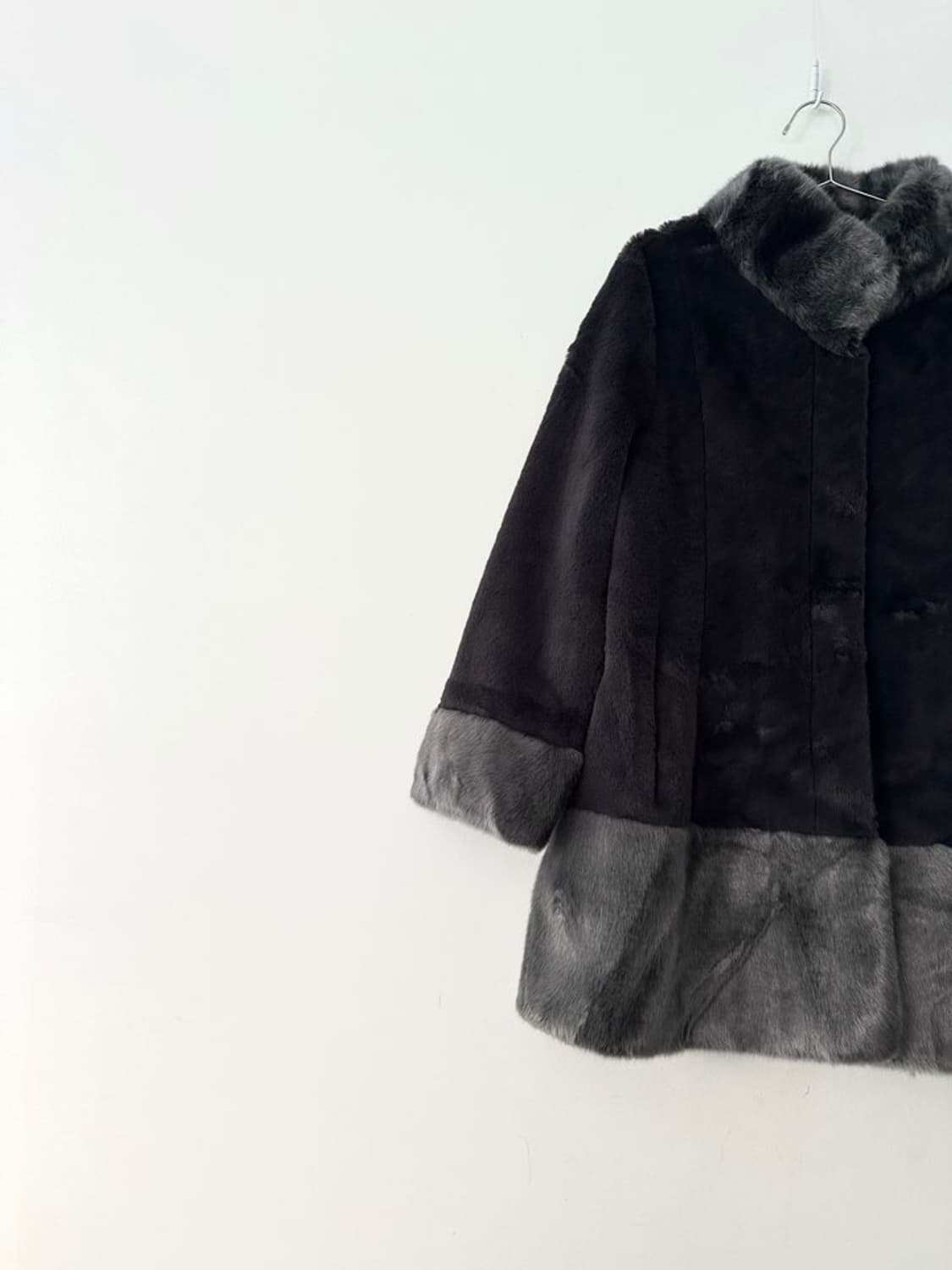 Formal double texture fur coat / grey 상품이미지3