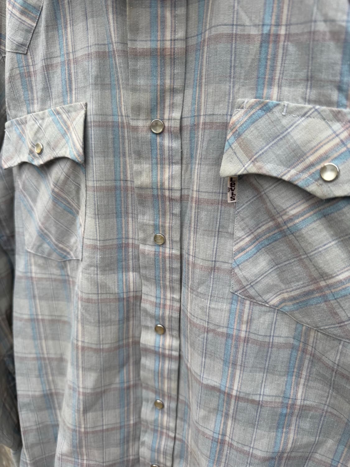 70~80s 리바이스 빈티지 체크 웨스턴 셔츠 L 상품이미지5