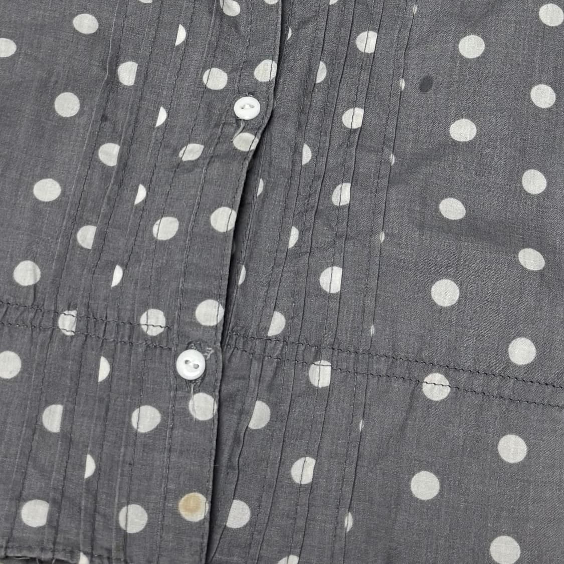 빈티지 도트 7부 블라우스 셔츠 M 상품이미지2