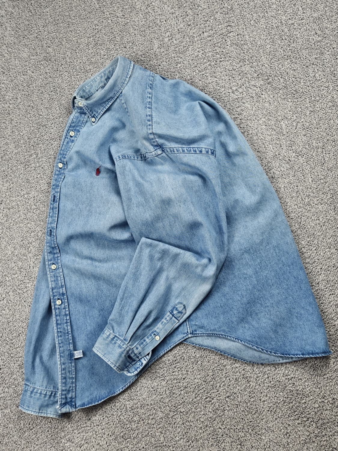 80's 폴로랄프로렌 레드 포니 데님 셔츠 ( L ) / 10534 상품이미지3