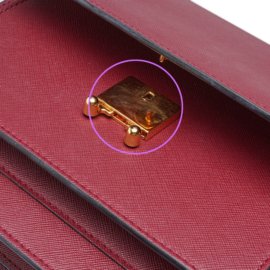 (중고) 마르니 버건디 사피아노 트렁크 미듐 숄더백 상품이미지8