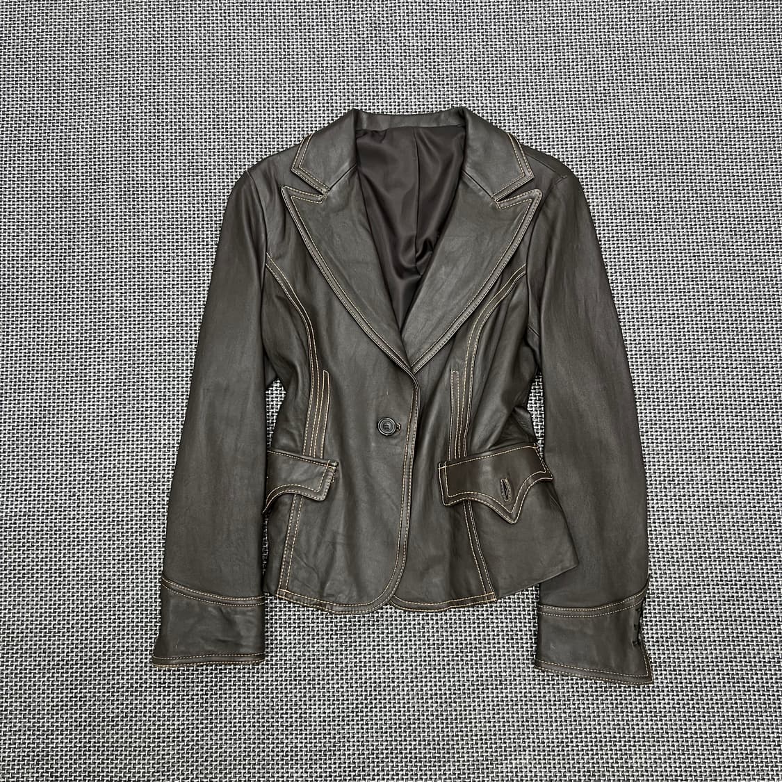 Sally&John 빈티지 쉽스킨 레더 자켓 상품이미지1