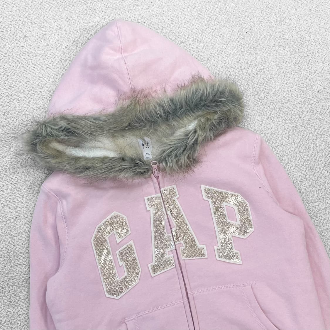 갭 GAP 스펠 로고 후드퍼 집업 핑크 상품이미지3