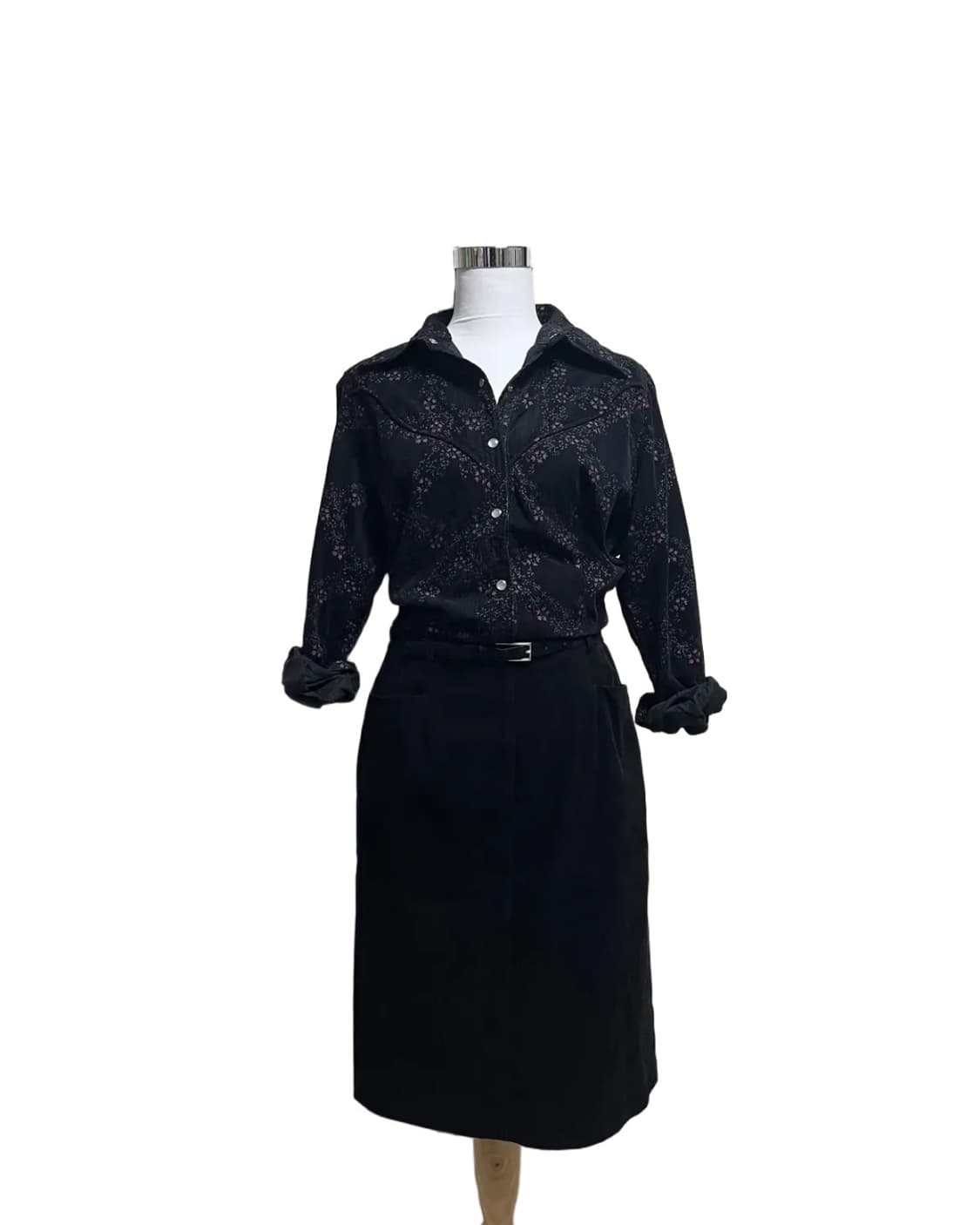 Black suede belted skirt 상품이미지5