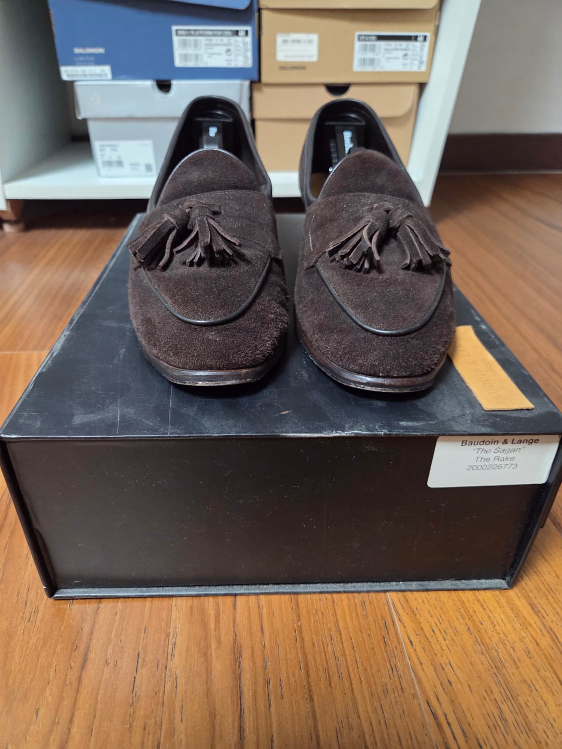 Baudoin & Lange 스웨이드 태슬 로퍼 브라운 상품이미지1