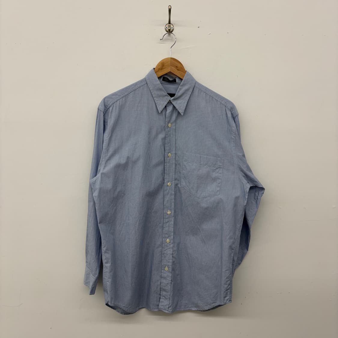 DKNY 블루 스트라이프 긴팔 셔츠 남성 L 상품이미지1