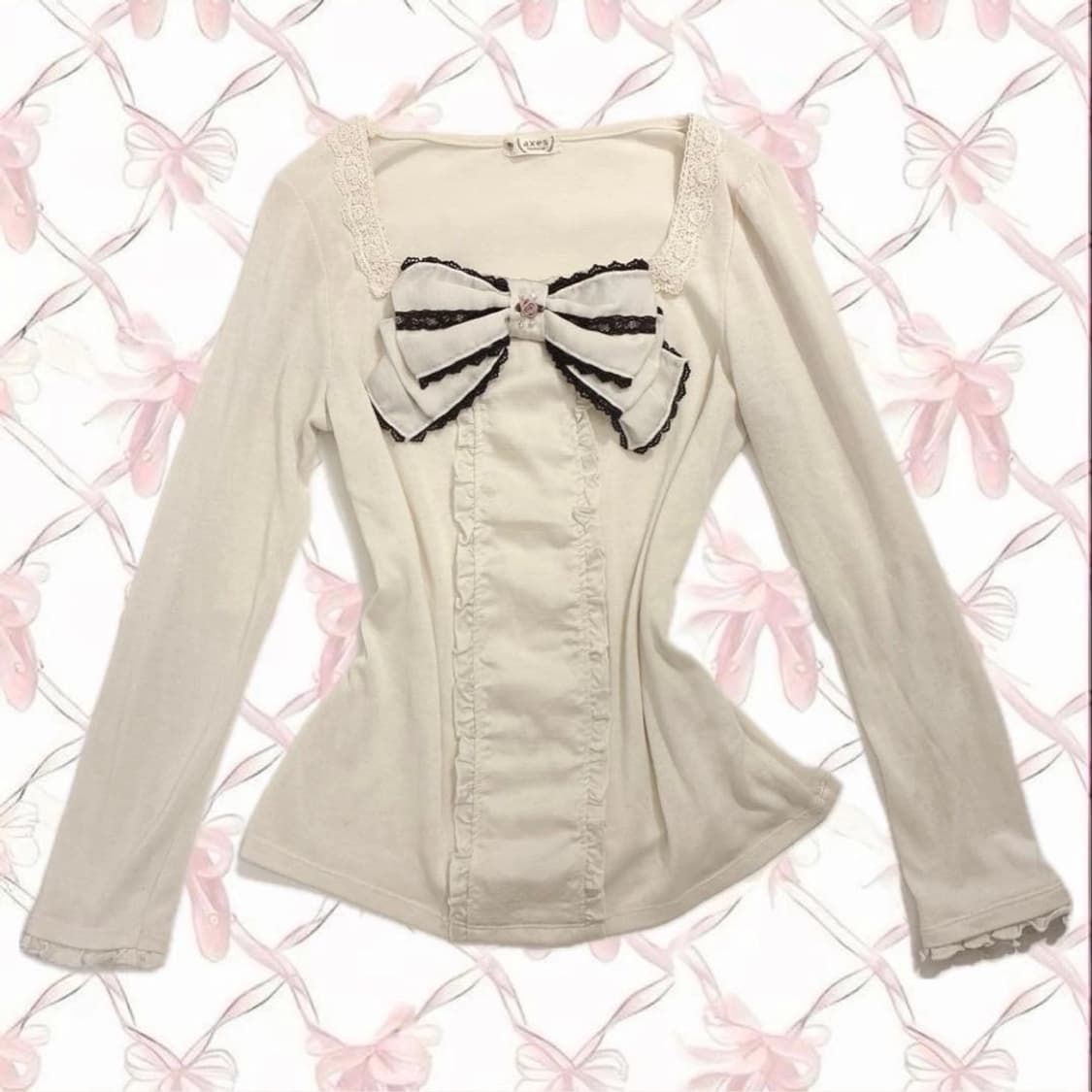 엑시즈팜 빅리본 라떼갸루 히메갸루 긴팔 일본빈티지 리즈리사 상품이미지1