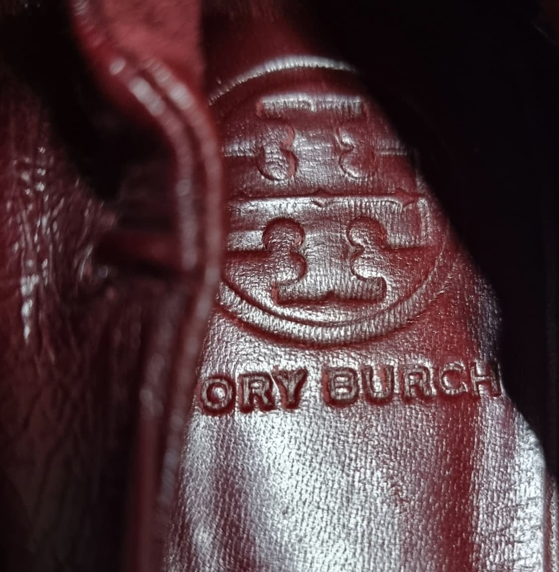토리버치 가죽 플랫슈즈 레더 단화 딥버건디 구두 (250/8M) 상태굿 상품이미지4