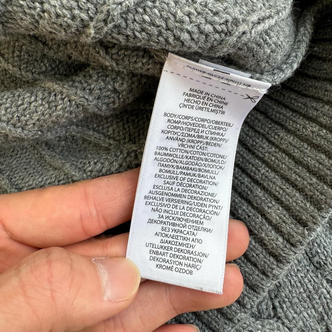 Polo  폴로 랄프로렌 Qr 신형 그레이 코튼 꽈배기 상품이미지5