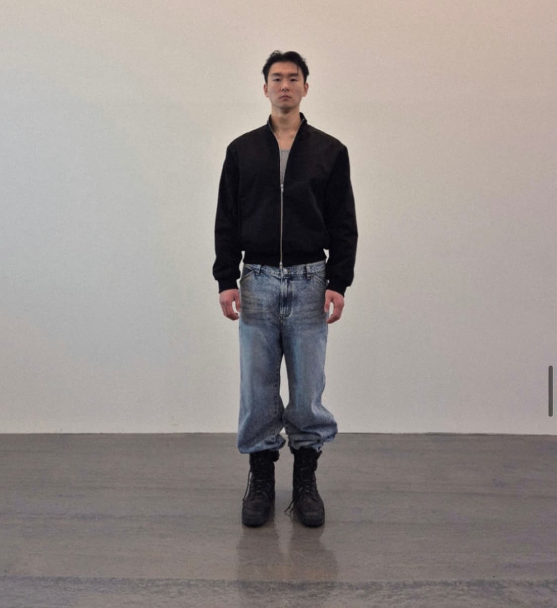 [2]퍼스널 오브젝트 임발란스 레더 데님 팬츠 상품이미지2