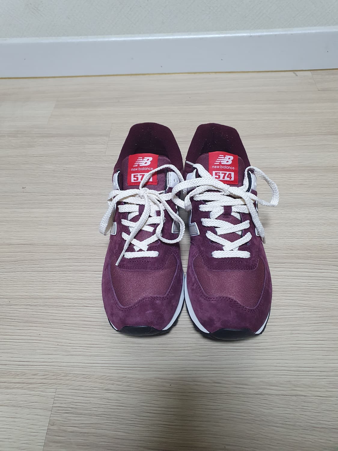 뉴발란스 574 버건디 스웨이드 운동화 270 상품이미지3