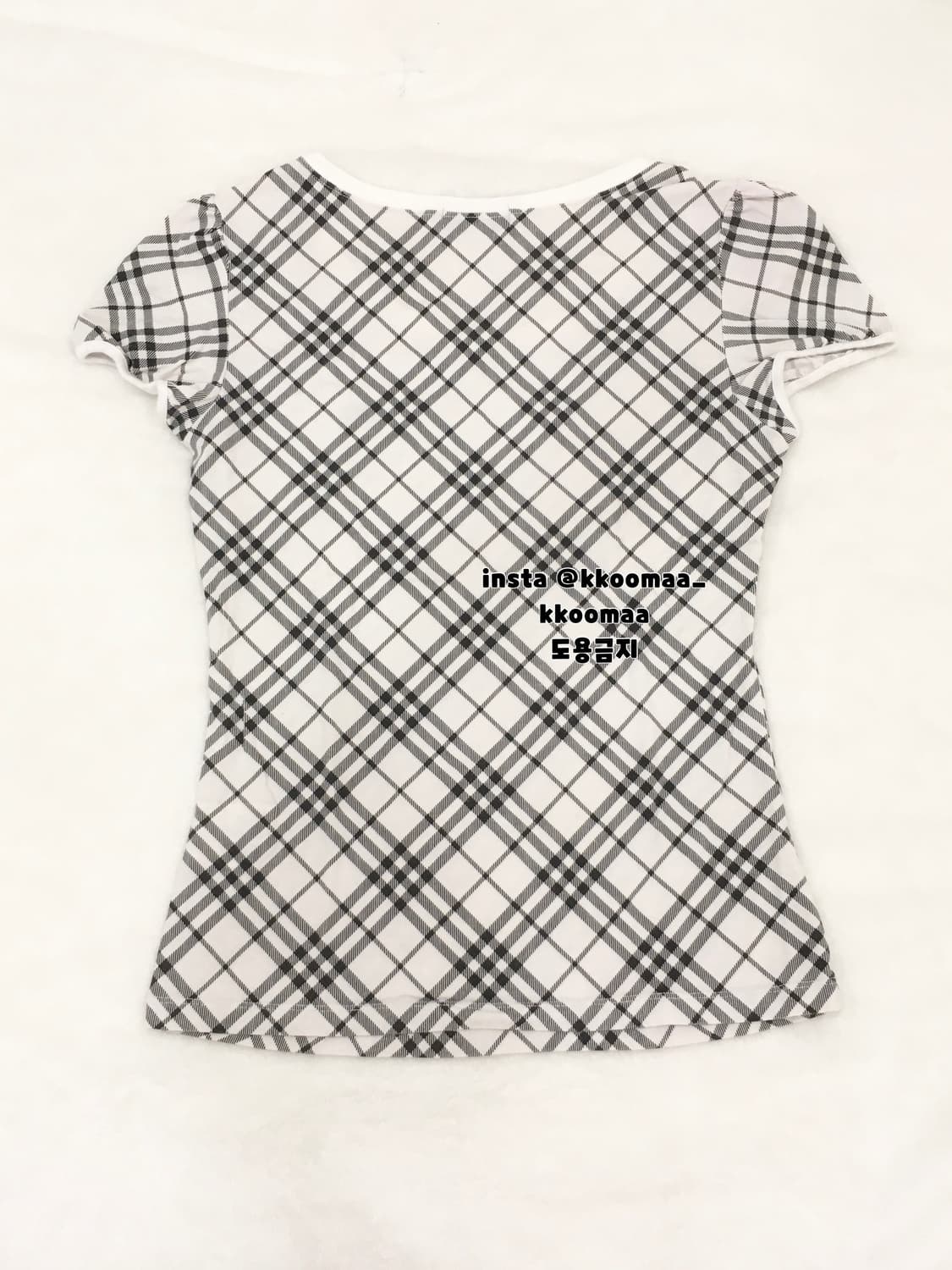 버버리 블루라벨 노바체크 반팔 퍼프티 티셔츠 히메갸루깔 상품이미지2