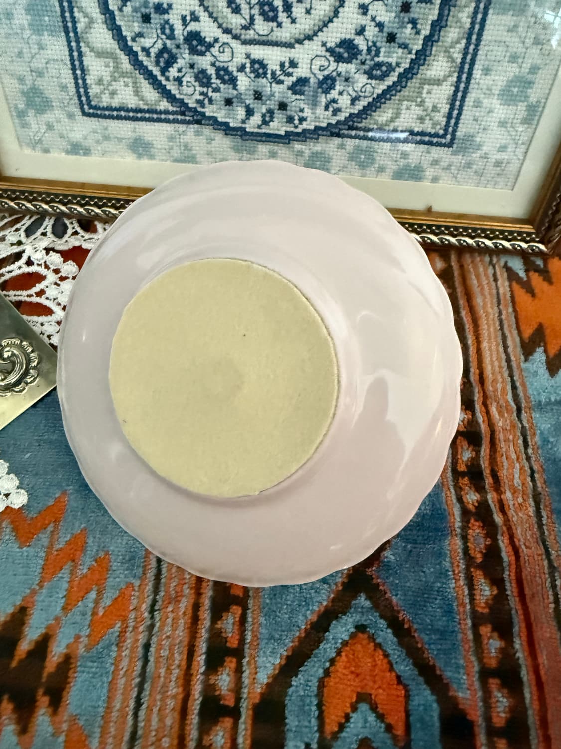 독일(후첸로이터) 핑크 로즈 소서 브론즈일체형 촛대 상품이미지3