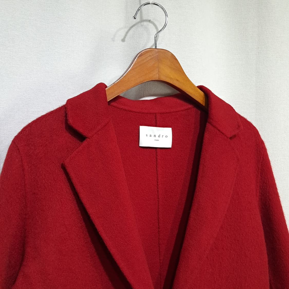 CN939W L 산드로 PARIS 레드 울 롱 코트 상품이미지3