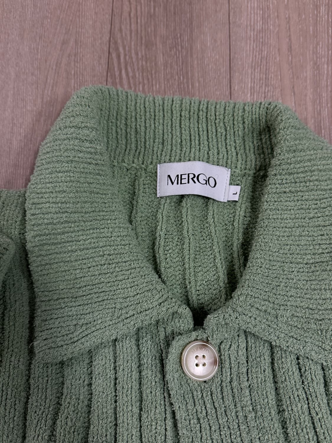 (무배)KKST 메르고 부클 버튼 카라 가디건 그린 L사이즈 상품이미지8