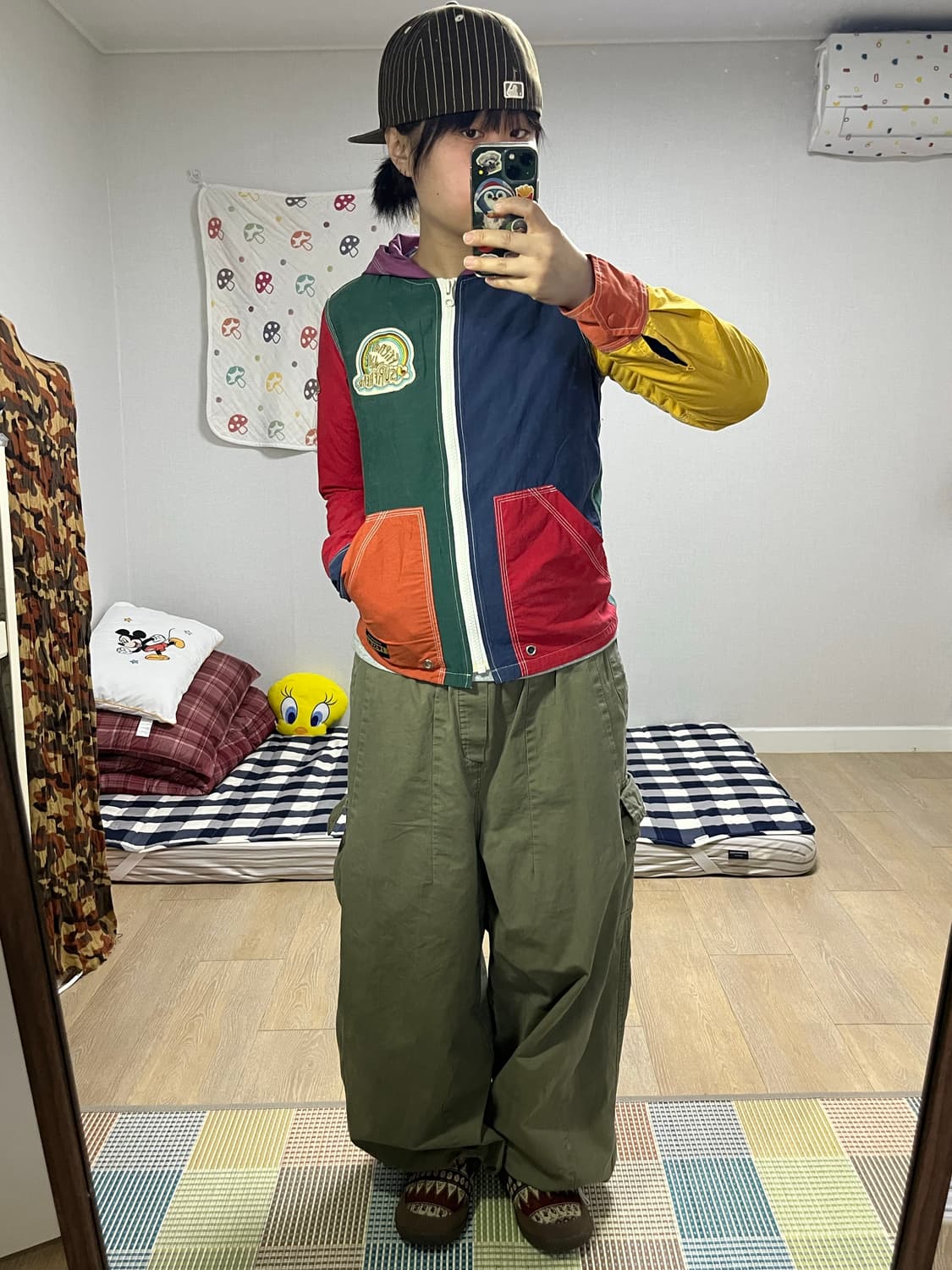 컬러블록 후드 자켓 상품이미지5