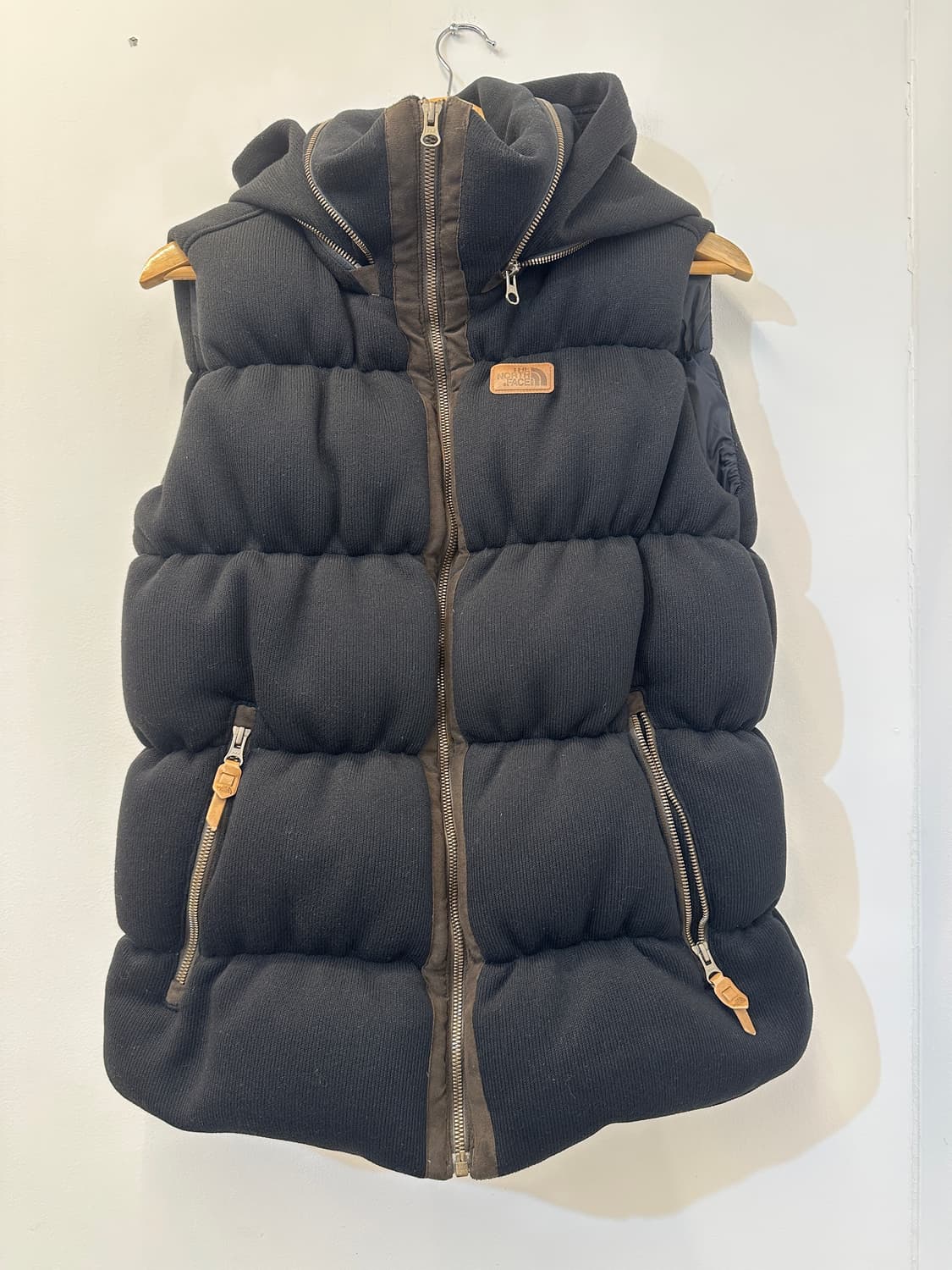 95)노스페이스 블랙 니트 구스 패딩 조끼 상품이미지1