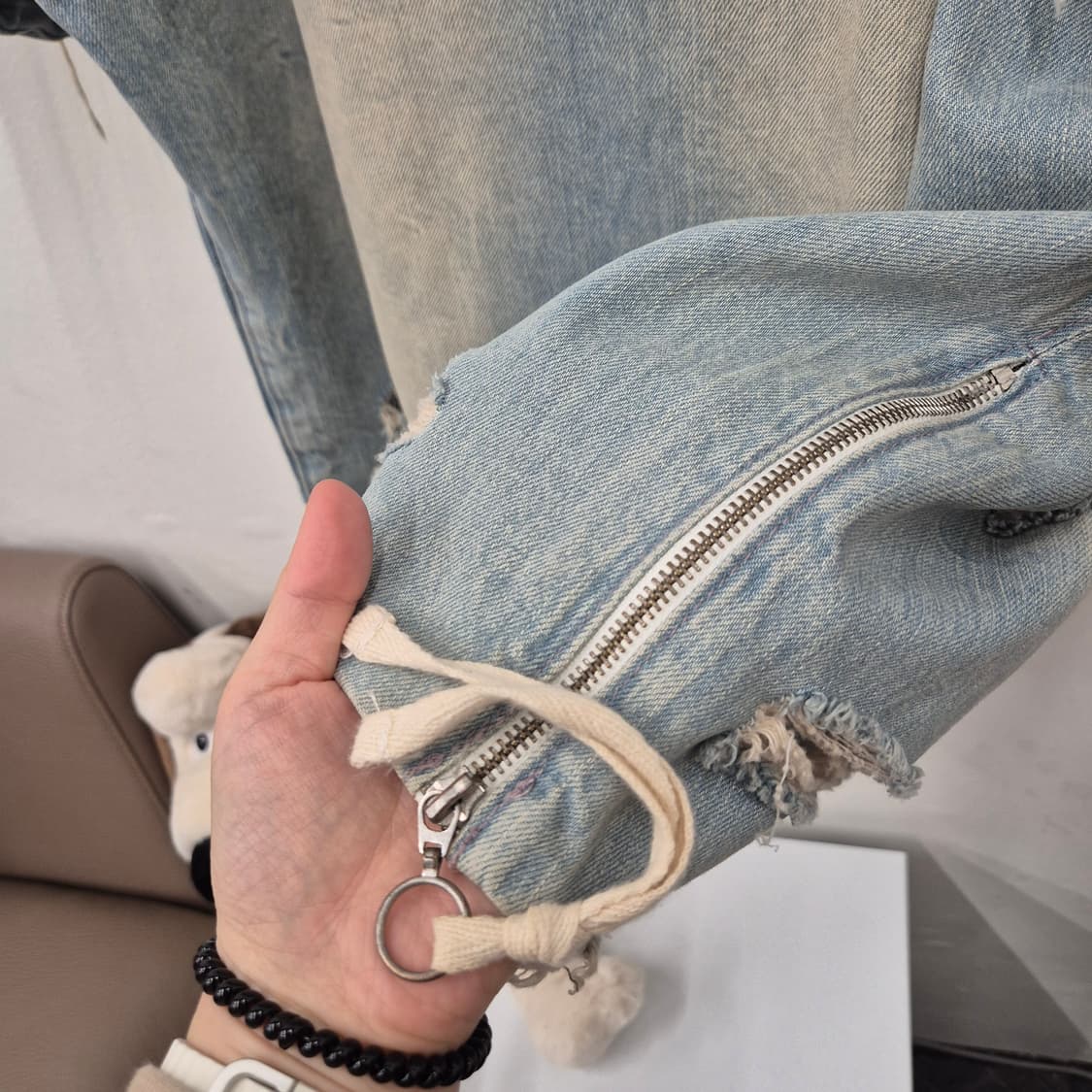 자라 맨 반팔 데님 맨투맨 M 상품이미지5