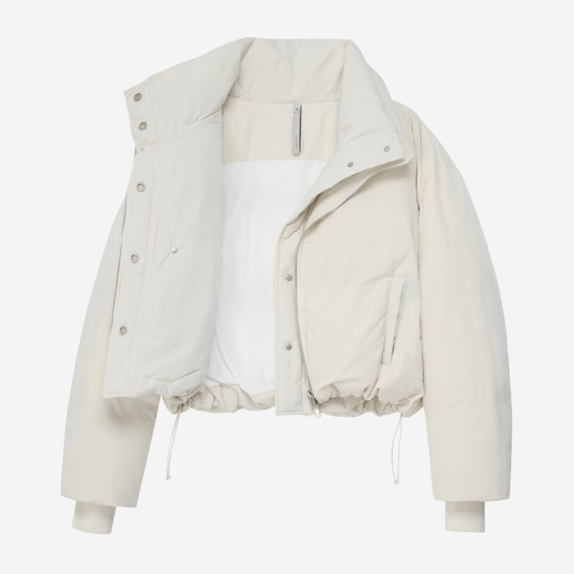 노이어 크롭 레이어드 푸퍼 자켓 패딩 오프 화이트 36 상품이미지6