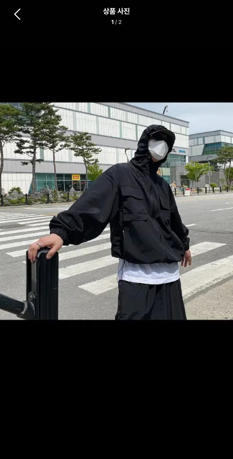 Free / 블랙 ) 고프코어 후드집업 바람막이 자켓 상품이미지1