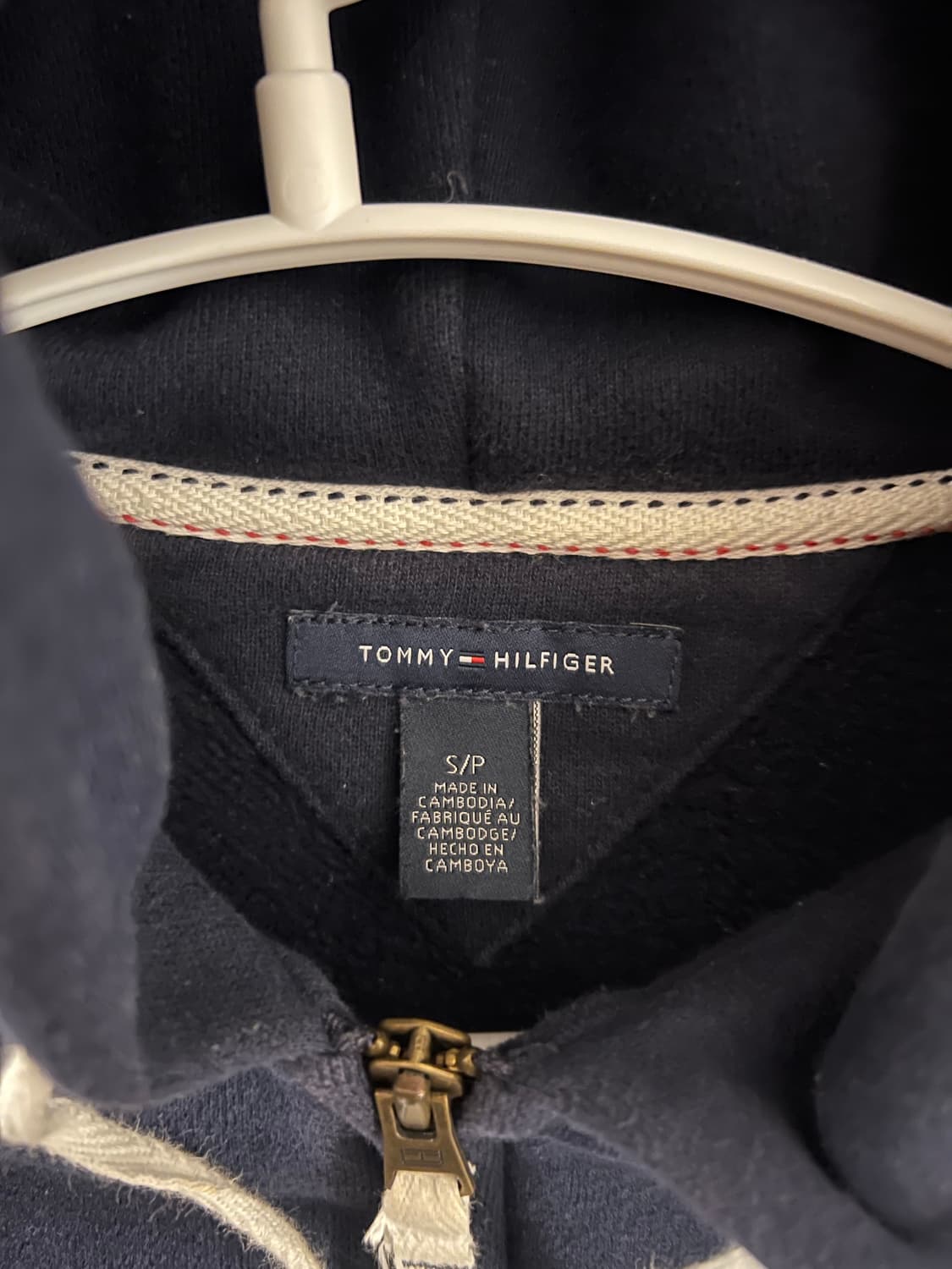 타미힐피거 네이비 빅로고 후드집업 상품이미지3