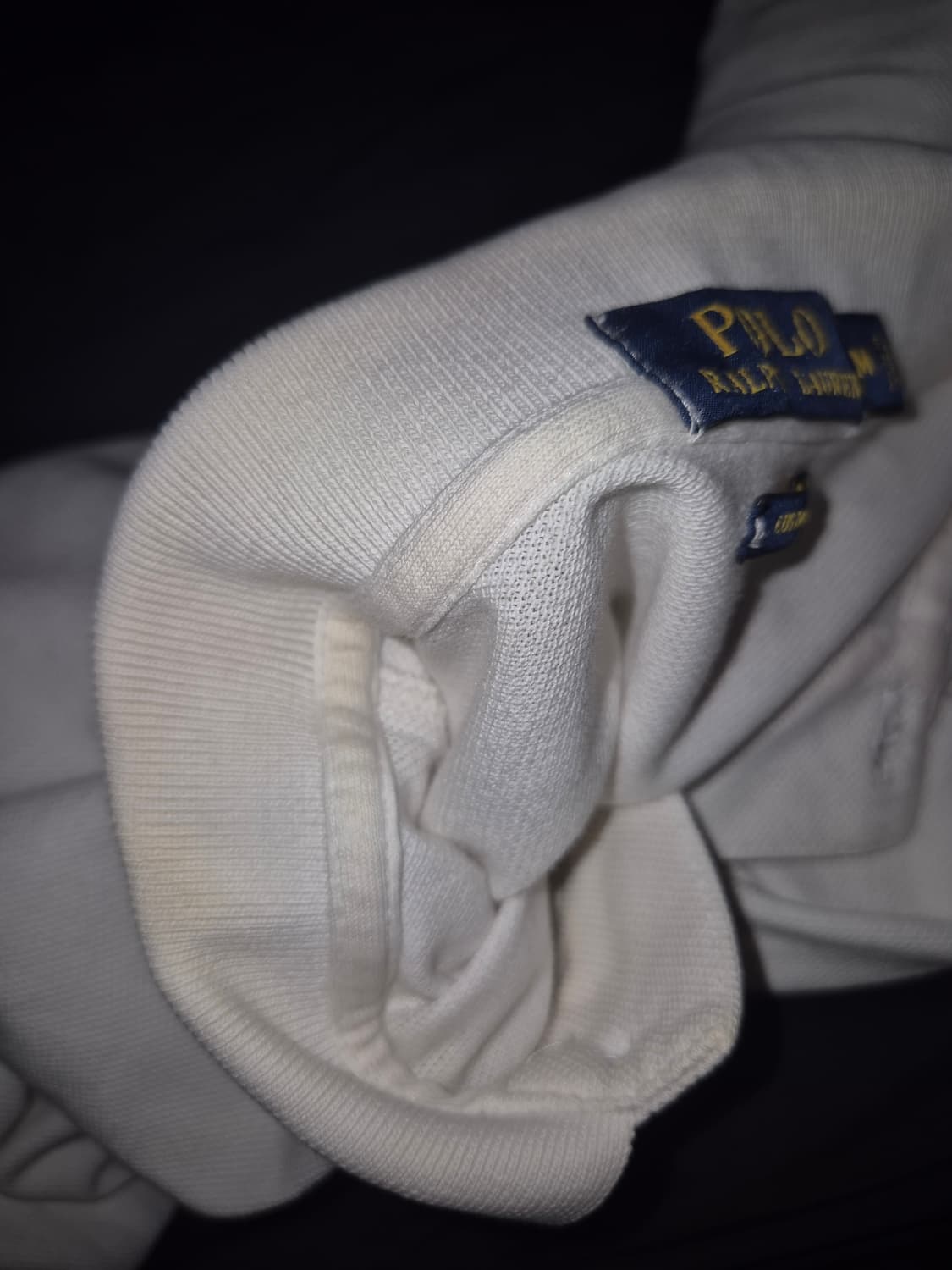 폴로 랄프로렌 화이트 빅포니 긴팔 카라 티셔츠 M 상품이미지5