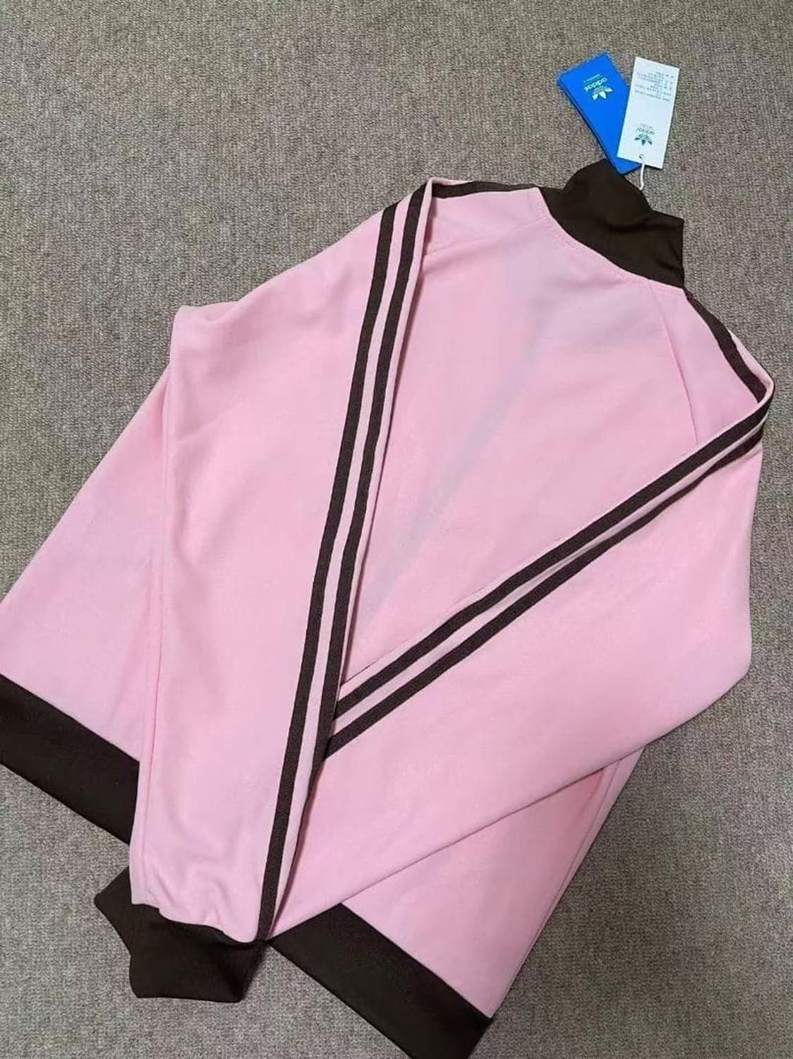 대장급 아디다스 빈티지 샌드위치 카라 트랙탑 져지 핑크 브라운 상품이미지6