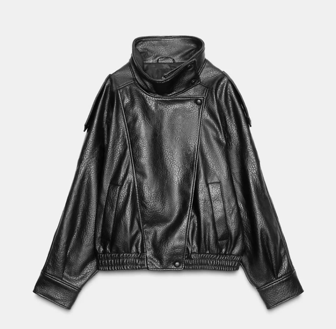 자라 페이크 레더 점퍼 블랙 M 상품이미지1