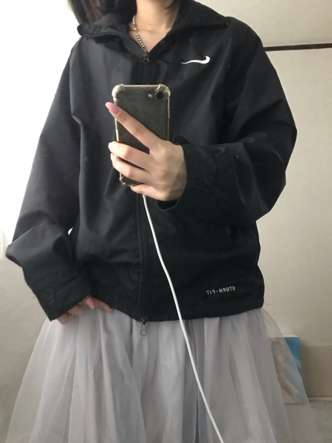 나이키 블랙 투웨이 바람막이 상품이미지2