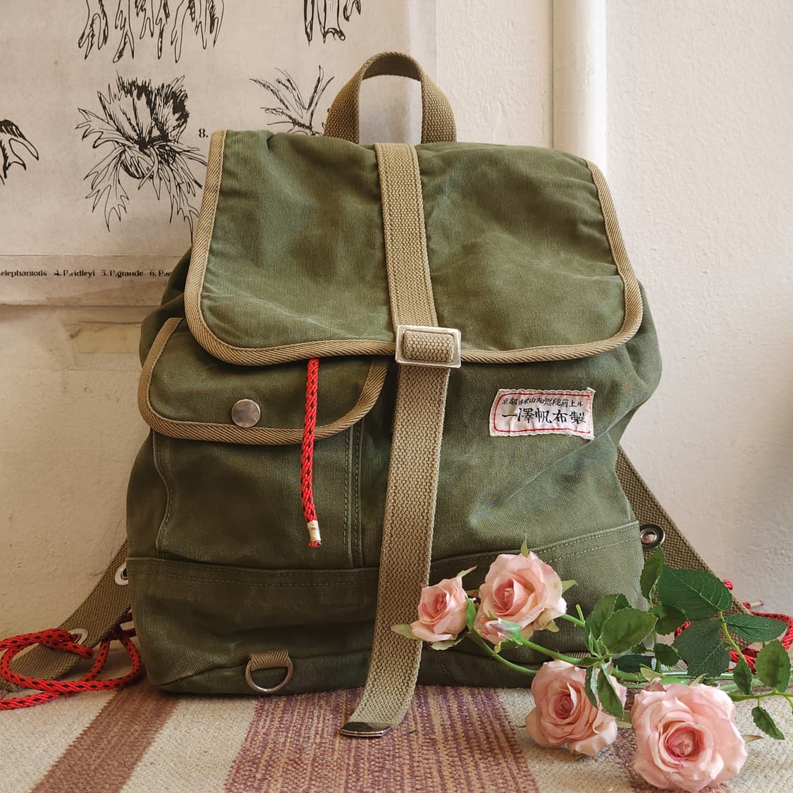 이치자와 한푸 밀리터리 코튼 빈티지 미니 백팩 상품이미지9