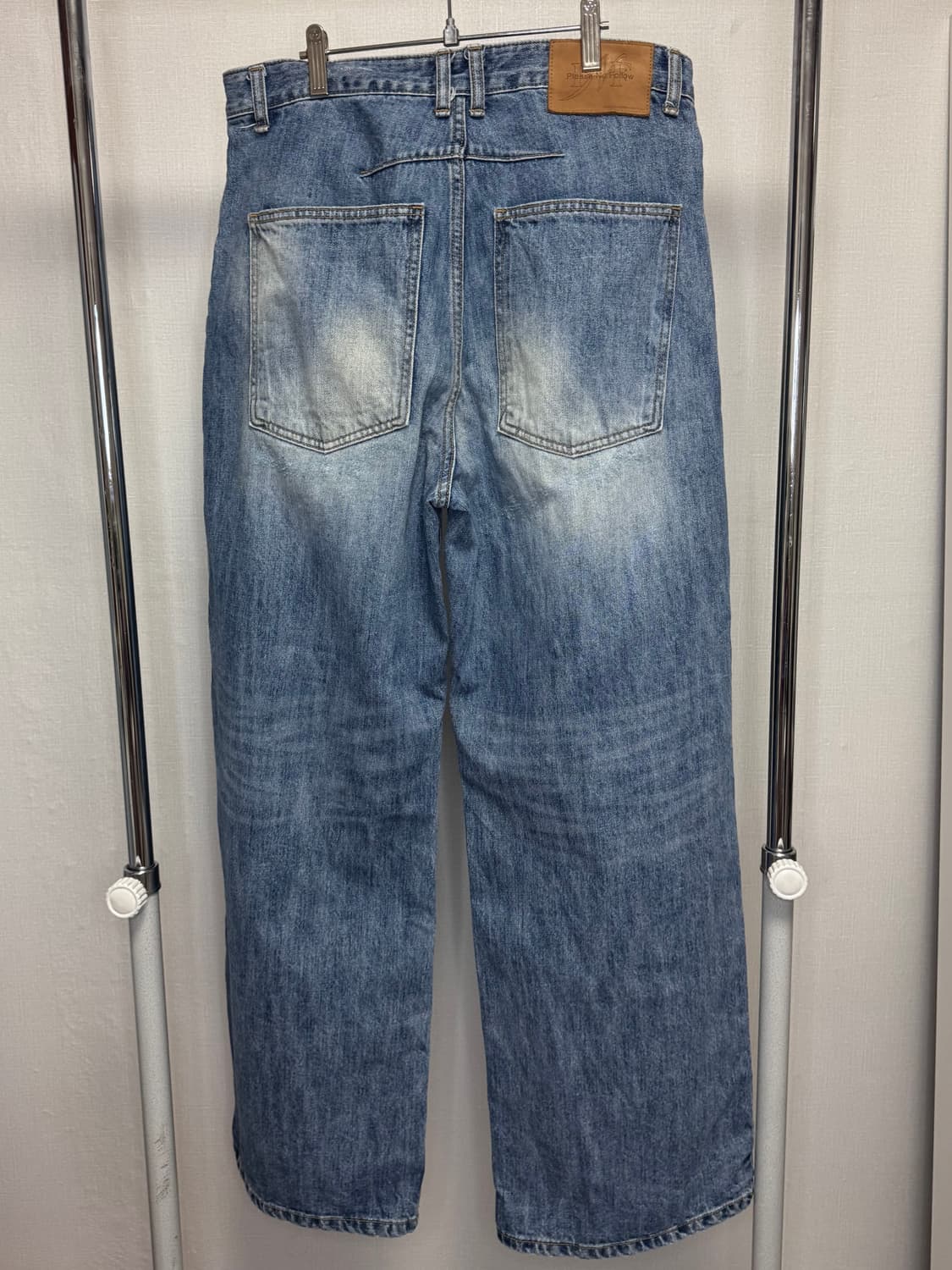 플리즈노팔로우 25Damaged Washing Wide Denim M 상품이미지3