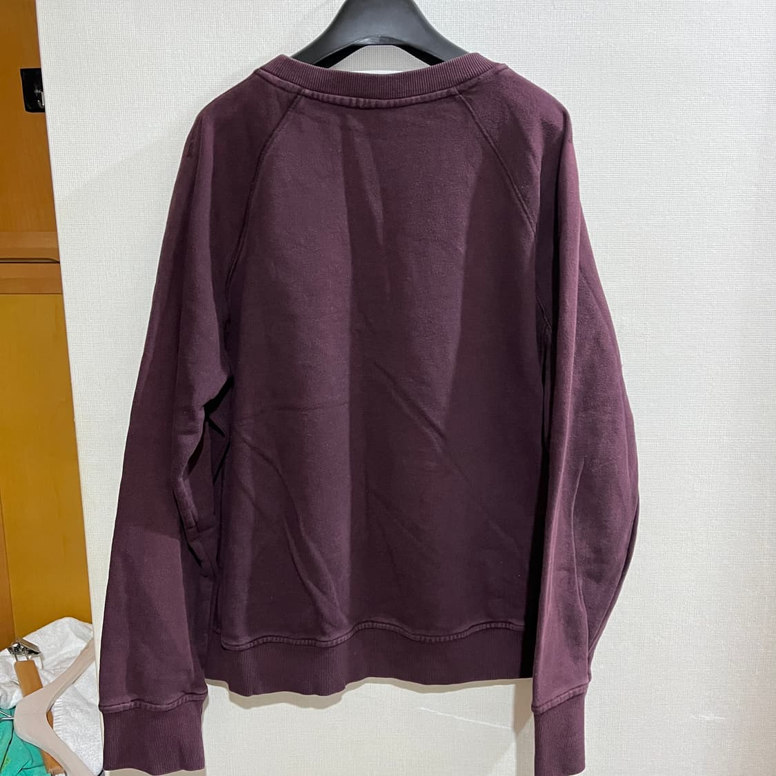 (조금 오버핏 L) 럭키슈에뜨 부엉이 맨투맨 버건디 색상 상품이미지2