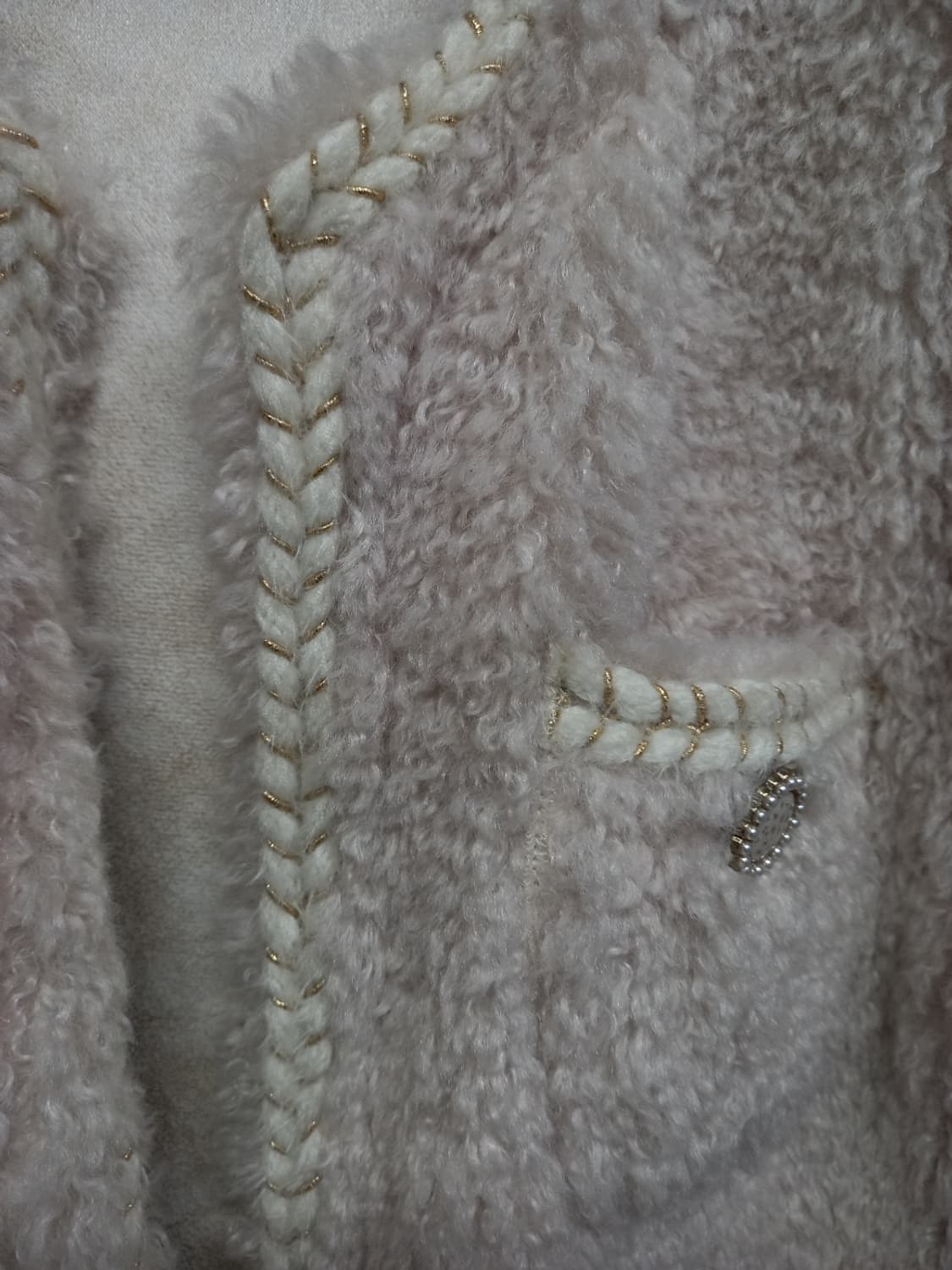 새 DEAR 디어 부클비숑 무스탕 자켓코트 F 33-66 상품이미지6