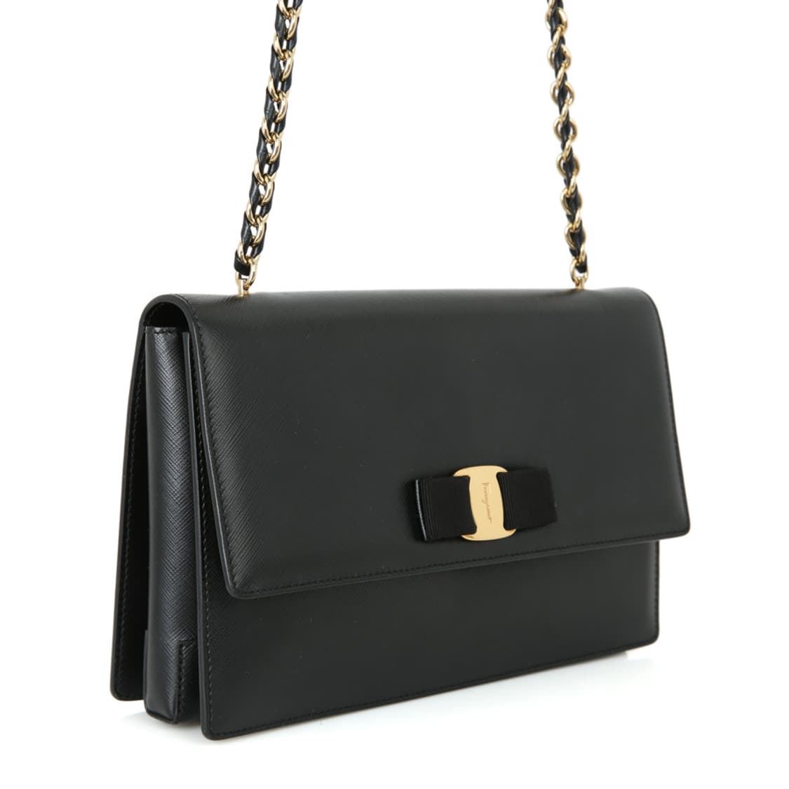 페라가모 지니백 바라 리본 체인 크로스 블랙 미니백 21-E480 상품이미지4