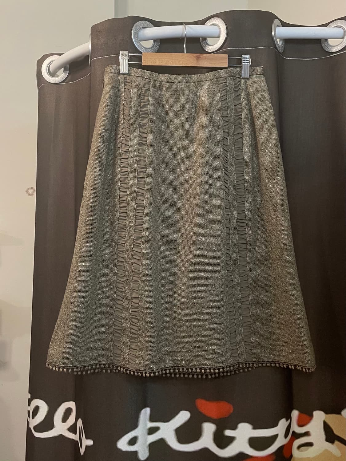 셔링 디테일 울 미디 스커트 [무배] 상품이미지6