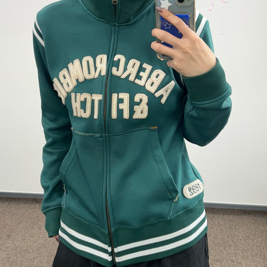 Abercrombie 아베크롬비 스펠아웃 그린 집업 상품이미지2