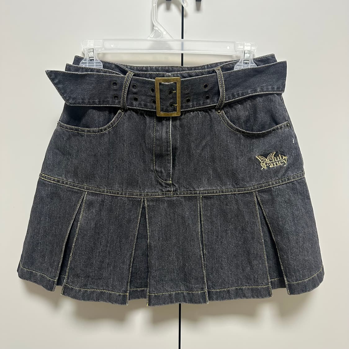 [팬시클럽] 데님 플리츠 벨트 스커트  상품이미지2