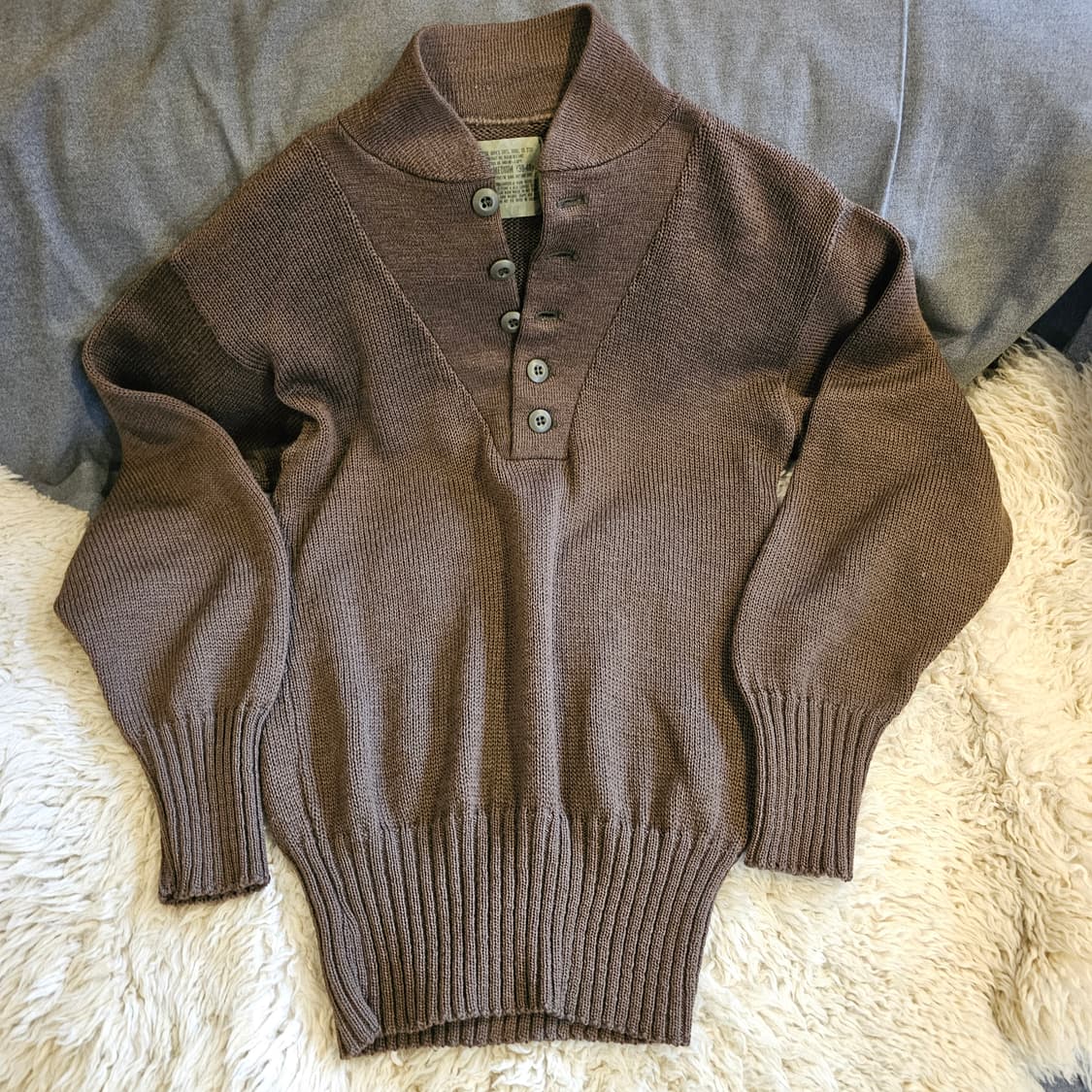 M 미군 5버튼 니트 헨리넥 상품이미지1