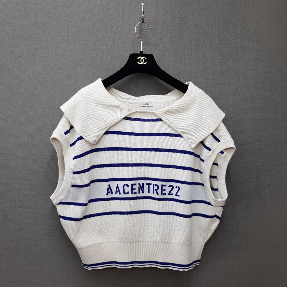 한섬 시스템 2022 AACENTRE22 카라 니트 베스트 F사이즈 상품이미지2