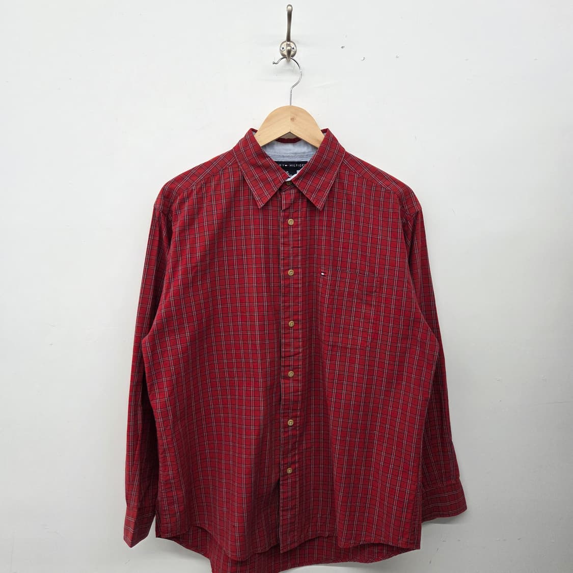 타미힐피거 레드 체크 남방 남m 상품이미지1