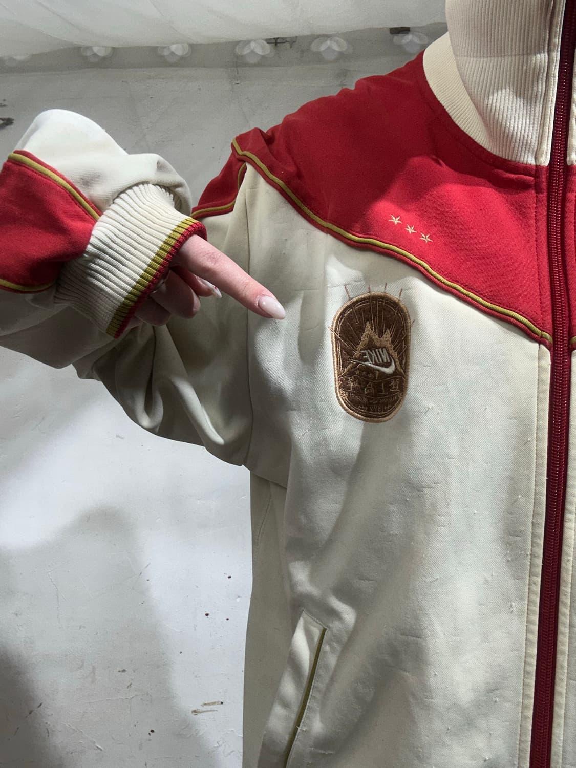 00 나이키 화이트 레드 트랙탑 져지 XL 상품이미지4