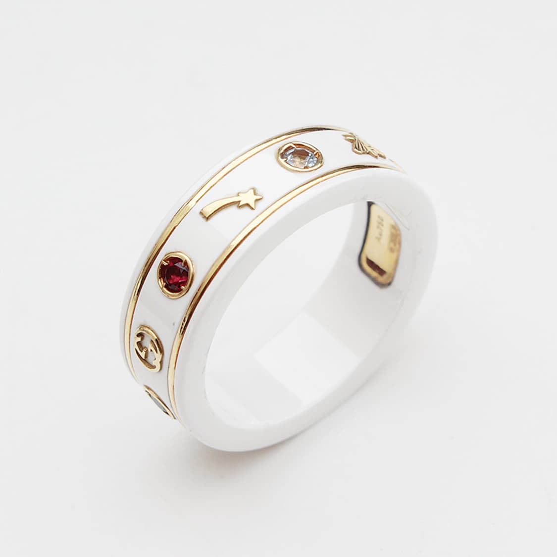 구찌 화이트 세라믹 아이콘 반지 750골드 국내 17호 상품이미지3