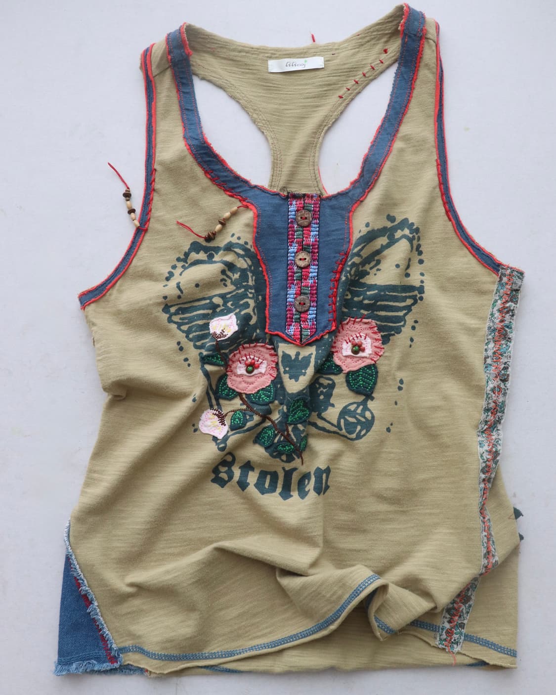 [Lilicoy] Butterfly Patchwork Tank Top 상품이미지5
