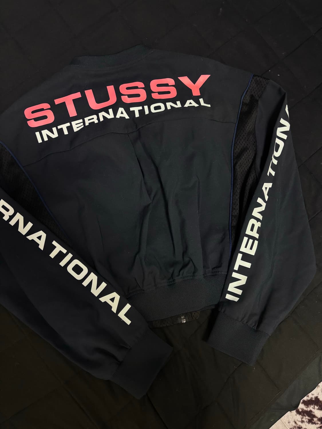 스투시 인터네셔널 크롭 집업 네이비 자켓 M 상품이미지5