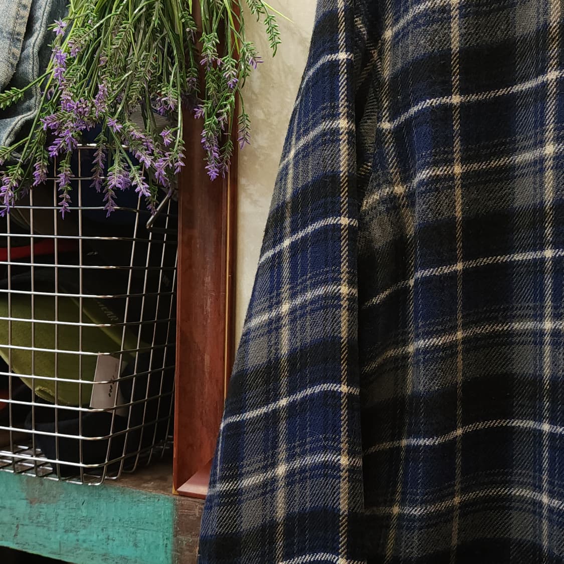 90s 아메리칸 빈티지 체크셔츠 플란넬 셔츠 워크셔츠 블루 m 상품이미지8