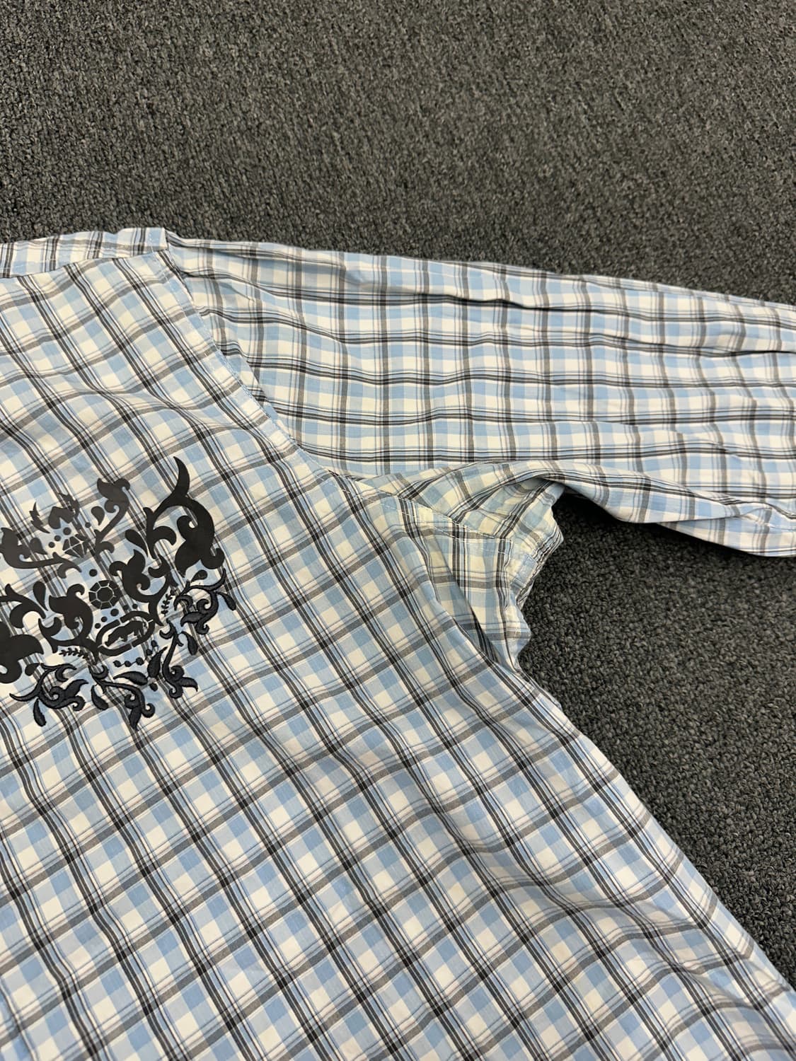 XL) ECKO UNLTD 빈티지 프린팅 오버핏 체크셔츠 상품이미지5