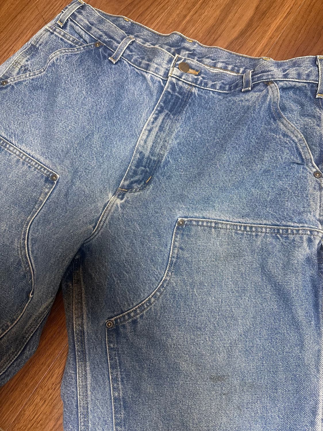 OG 빈티지 칼하트 더블니 데님 워크팬츠 B73 DST 상품이미지4