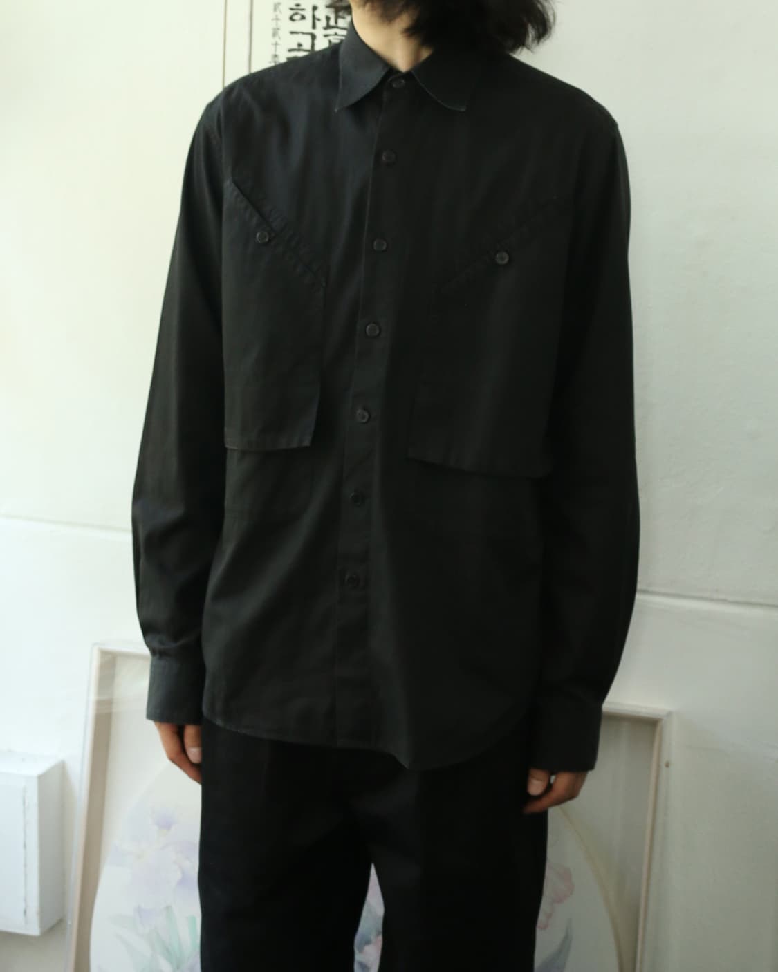 요지 야마모토 뿌르 옴므 블랙 셔츠 상품이미지2